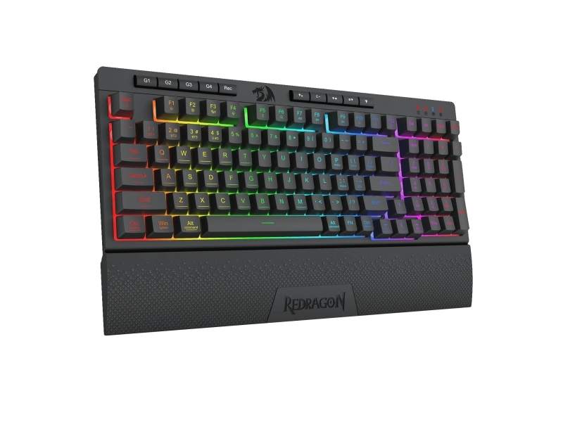 Redragon K515-Rgb Shiva 98, Ledningsført, Usb, Membran, Sort