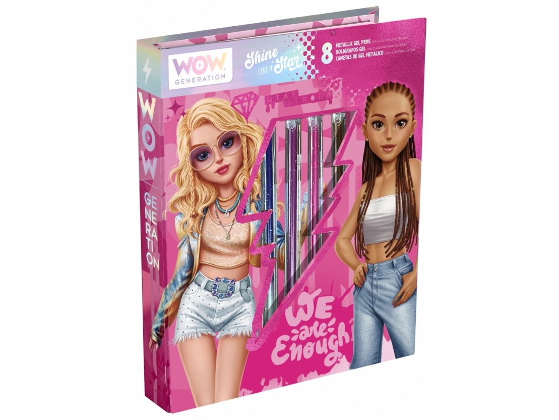 WOW® Generation, Färgläggningsbok med 8 metalliska gelpennor | Papper & Emballage - Block & Post-It - Anteckningsböcker | GameStuff