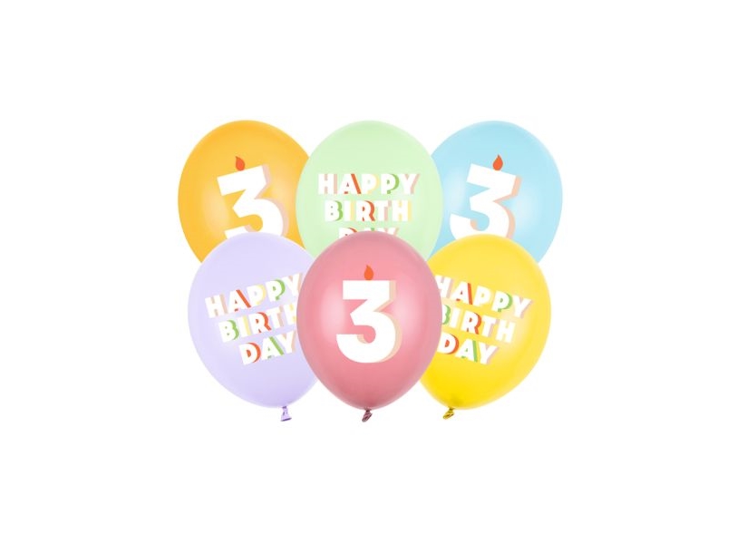 Ilmapallokimppu Hyvää syntymäpäivää, 3 vuotta