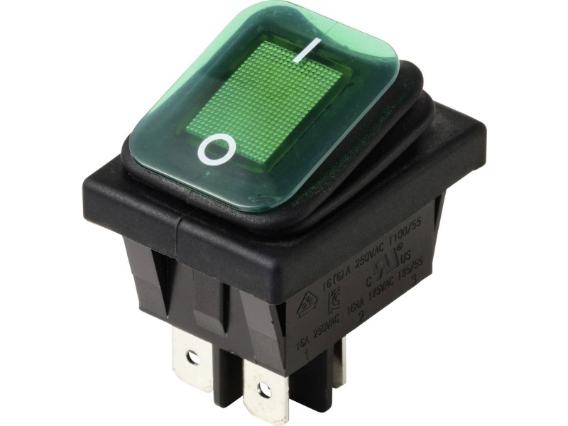 TRU COMPONENTS TC-13599532 Vippströmbrytare 250 V/AC 16 A 2 x Off/On Klickande 1 st | Huset - Säkerhet & Larm - Sensorer och kontakter | GameStuff