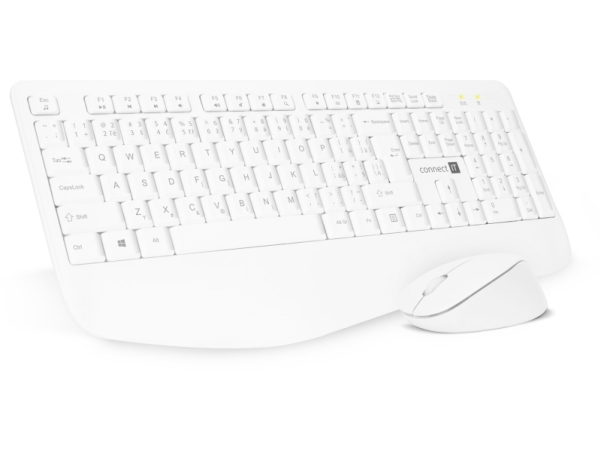 Tastatur + Mus Connect It Ckm-7803-Cs Tastatur Vedhæftet Mus Kontor Rf Trådløs Tjekkisk, Slovakisk Hvid