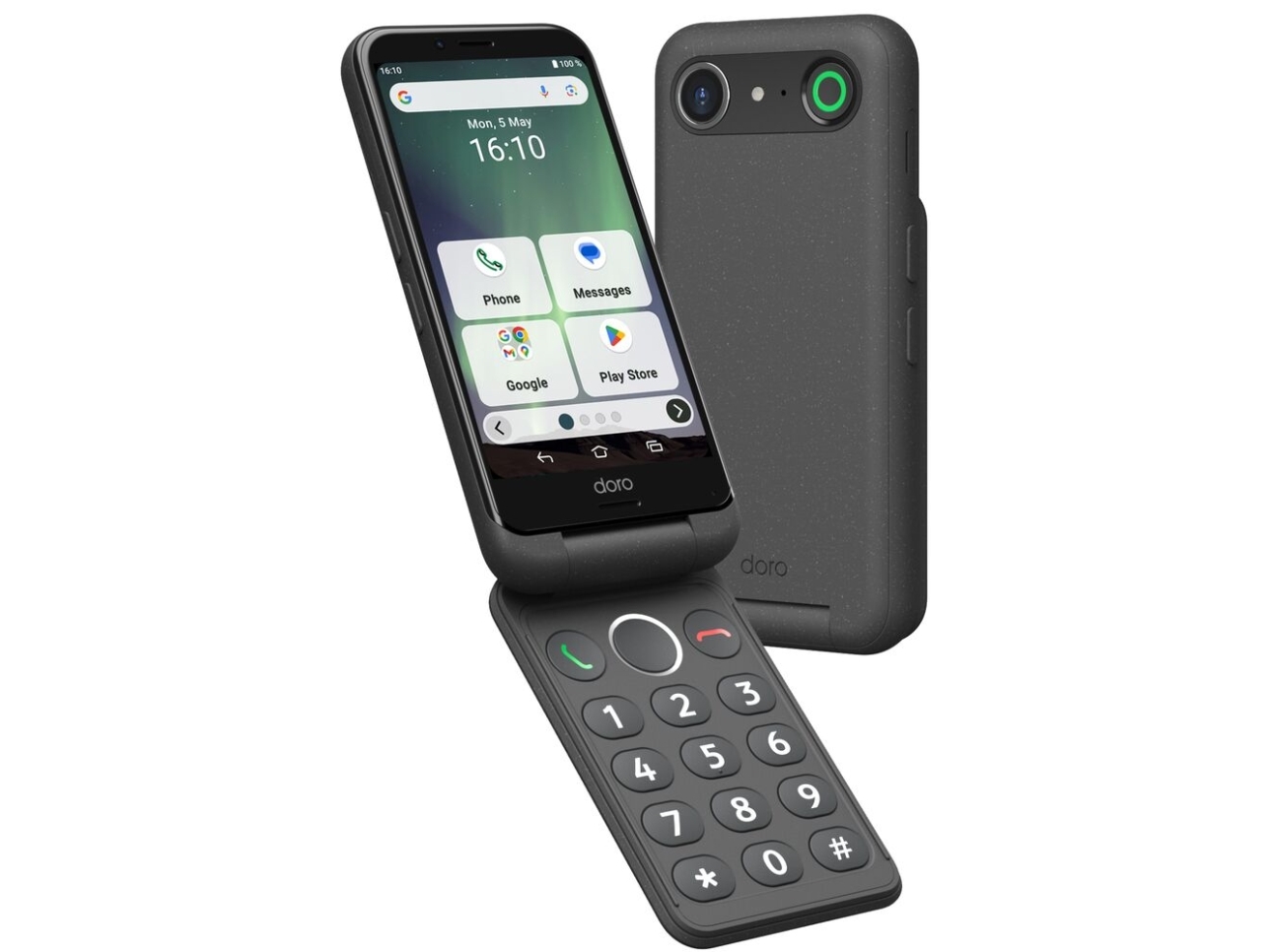 Doro Aurora A20, 11,4 Cm (4.5"), 4 Gb, 64 Gb, 13 Mp, Android 14, Sort