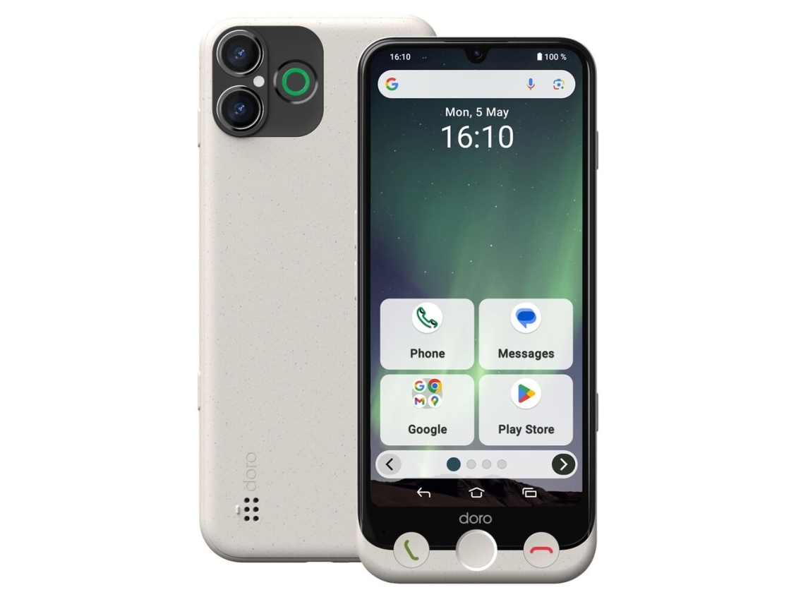 Doro Aurora A30, 15,5 Cm (6.1"), 6 Gb, 128 Gb, 50 Mp, Android 14, Weiß