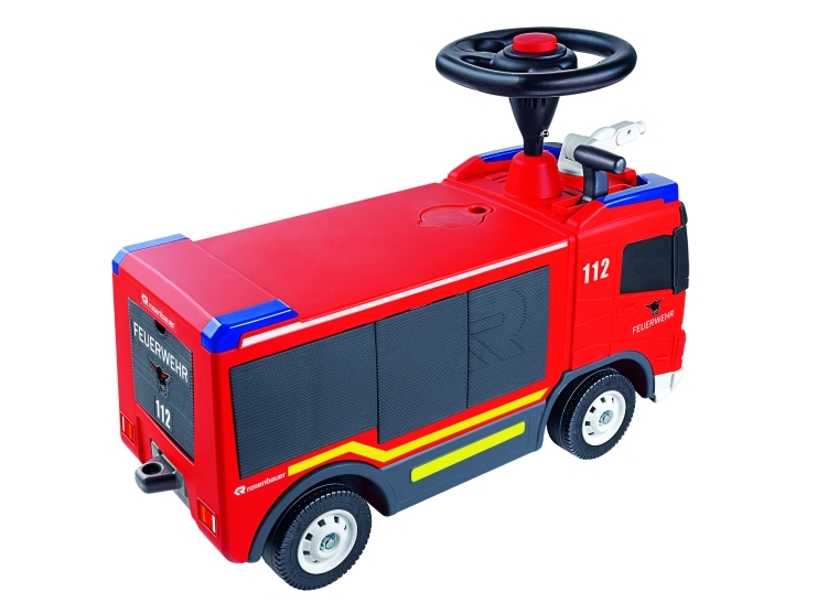 Smoby gåbil brandbil - rød (rouge) med vandlanse