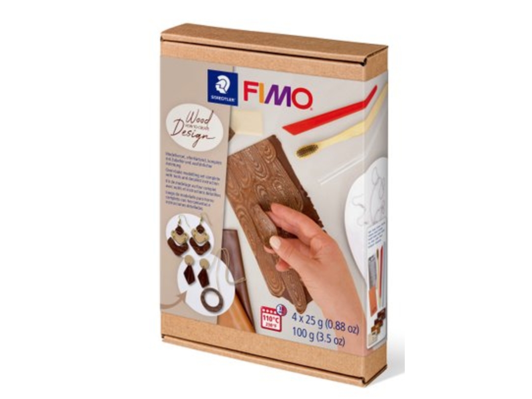 FIMO SOFT muovailusavisetti WOOD EFFECT, uunissa kovettuva korujen ja sisustustuotteiden valmistukseen - 1 kpl (8025 HTC1)