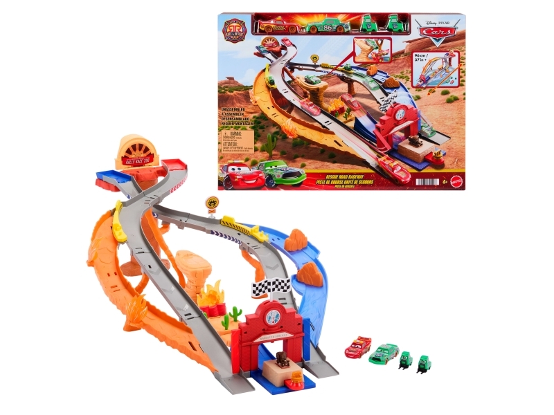 Disney Pixar Cars Disney Und Pixar Cars Radiator Springs Rennen & Retten Rettungsweg-Rennstrecke Spielset, Fahrzeug- & Schienen-Set, 4 Jahr(E), Kunst