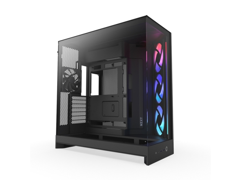 Nzxt H9 Flow Rgb, Midi Tower, Pc, Schwarz, Atx, Eatx, Micro Atx, Mini-Itx, Netz, Sgcc, Gehärtetes Glas, 16,5 Cm