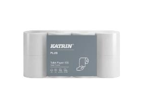 Toilettenpapier Katrin Plus Easy Flush 2-Lagig Ø11.5Cm L50mxb10cm Neue Faser Weiß,5 Pk X 8 Rl X 400 Blatt/Beutel - (40 Stück)