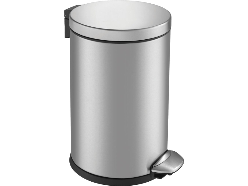 Pedalspand, EKO Luna, stål mat, rustfrit stål, 3 l, med inderspand i plast, og soft close låg, sikret mod fingeraftryk
