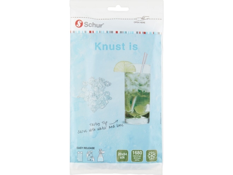 Isterningepose, Schur, 171 ml, lyseblå, LDPE/virgin, 18x34cm - (12 stk.)
