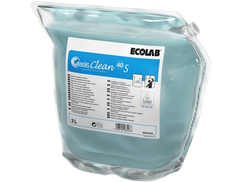 Glasrens/Universalrengøring Oasis 40 S med Parfume 2 ltr Blå,2 ps x 2 ltr/krt