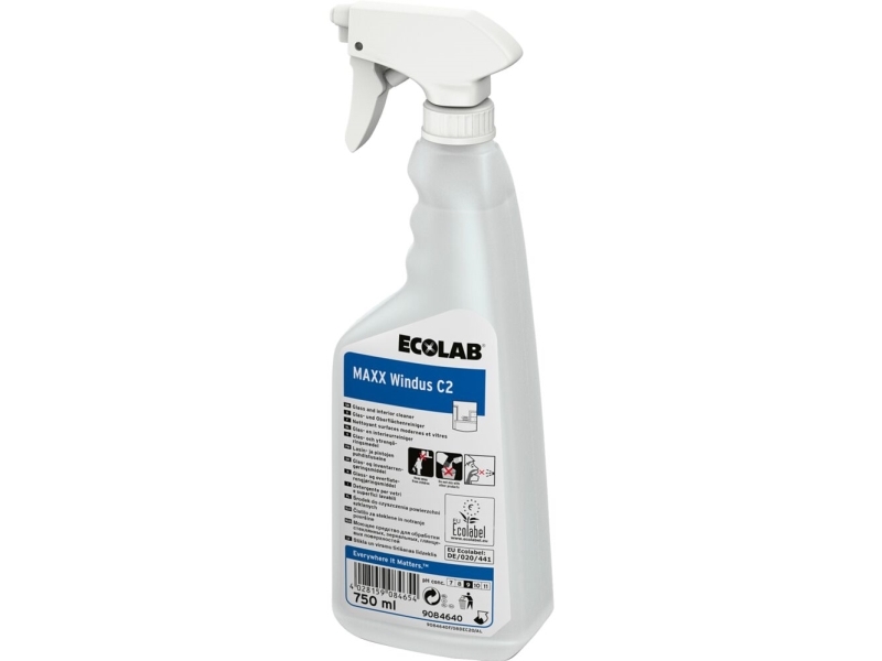 ECOLAB MAXX Windus C2 - Rengøring - væske - sprayflaske - 750 ml - professionel - ufarvet (pakke med 12)