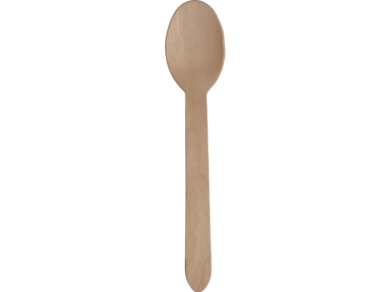 Ske, ABENA Gastro, 16cm, brun, birketræ/voks, træ ske - (400 stk.)