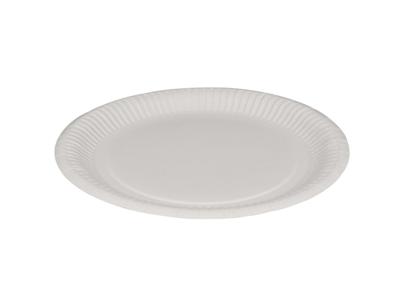Paptallerken, ABENA Gastro, Ø23cm, hvid, pap - (5 stk.)