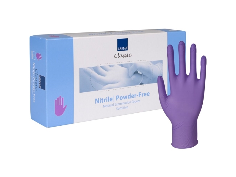 Undersökningshandske, ABENA Classic Sensitive, L, lila, nitril, puderfri - (100 st.) | Rengöring - Rengöringsprodukter - Rengöringsmaskiner - Utrustning - Handskar | GameStuff