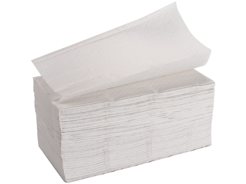 Håndklædeark, ABENA Care-Ness Classic, 2-lags, V-fold, 22x22,5cm, 11,2 cm, hvid - (20 stk.)