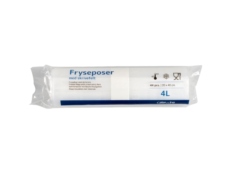 Frysepose, ABENA Cater-Line, 4 l, klar, LDPE/virgin, 20x40 cm - (15 ruller x 44 stk. pr./rulle)