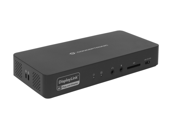 Conceptronic Donn31b 17-In-1 Displaylink Dockingstation Usb 3.2 Gen 2, Kabelgebunden, Usb 3.2 Gen 2 (3.1 Gen 2) Type-C, 100 W, 3,5 Mm, 10,100,1000,25