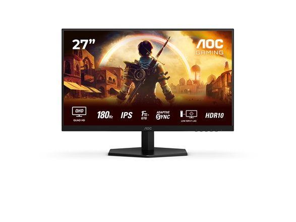 Aoc Q27g42xep, 68,6 Cm (27"), 2560 X 1440 Pixel, Quad Hd, Lcd, 1 Ms, Sort, Rød