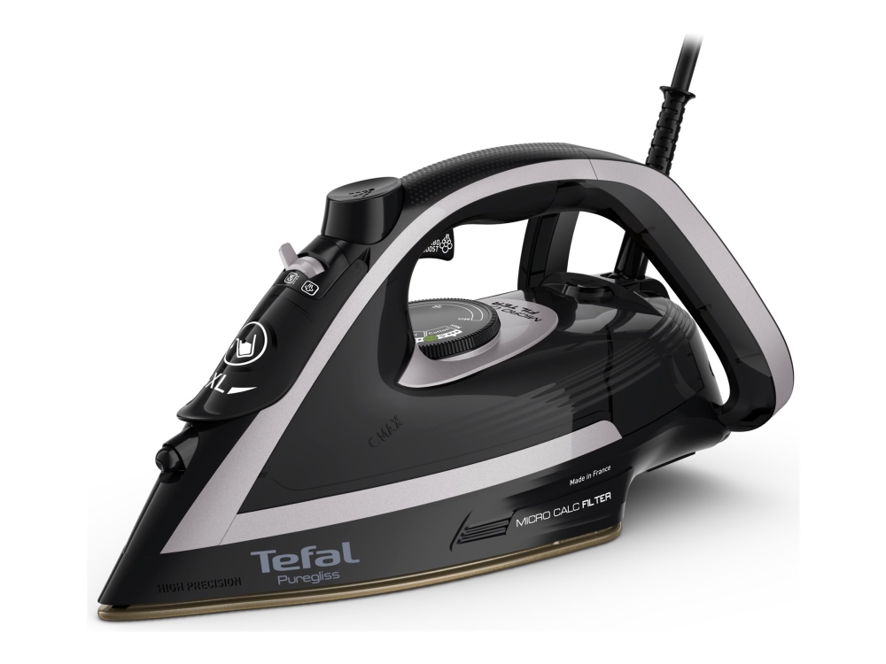 Tefal Puregliss FV8062E0 - Ångstrykjärn med automatisk avstängning - sula Durilium AirGlide Autoclean - 3000 W - svart/skuggig