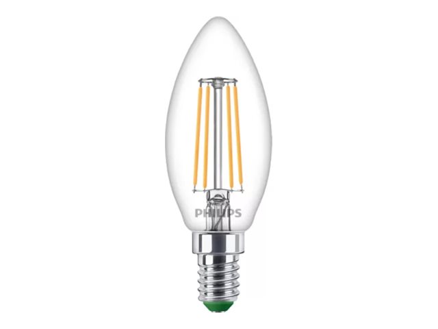 Philips Ultra-Efficient - LED-glödlampa - form: B35 - klar finish - E14 - 2.3 W (motsvarande 40 W) - klass A - varmt vitt ljus - 2700 K | Belysning - Ljuskälla - E14 Ljuskälla | GameStuff