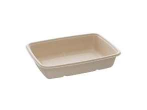 Tablett Salatschüssel Bepulp Rechteckig 950Ml L229xb165xh48mm Bagasse Natur, 4 Stk. X 75 Stk./Karton