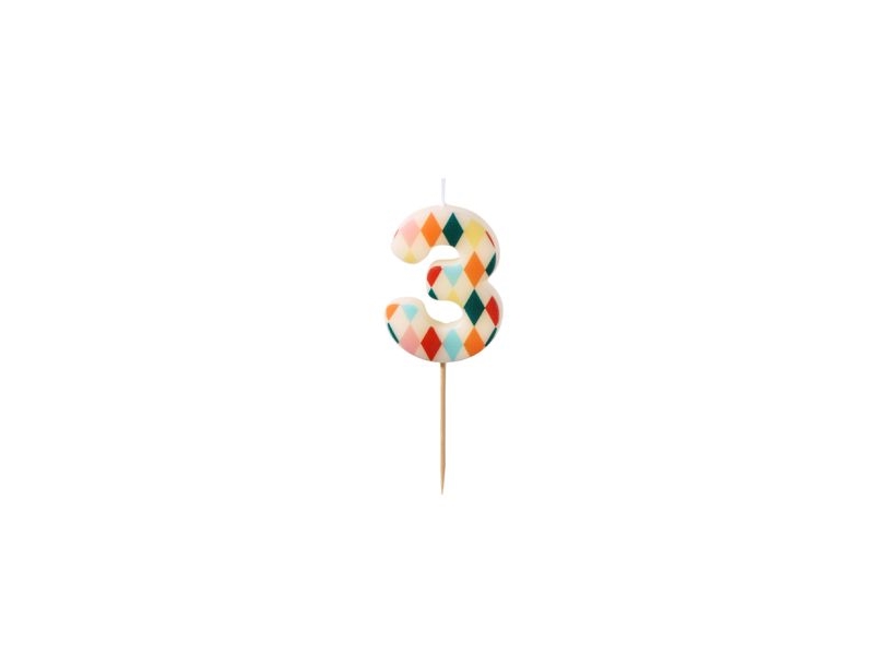 Födelsedagsljus 3 romber 5,5cm | N - A | GameStuff