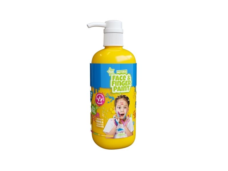 Natural Face & Finger Paint Yellow 1000ml Bottle Dispenser