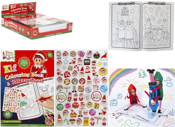 A4 Elf Colouring Book 48 pages with Sticker Sheet CDU | Skola & Hobby - Festdekorera - Klistermärken | GameStuff