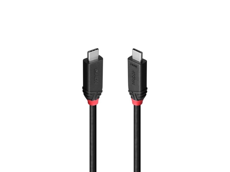 Lindy 0.5M Usb4 240W Type C Cable, Black Line, 0.5 M, Usb C, Usb C, Usb4 Gen 3X2, 40 Gbit/S, Black