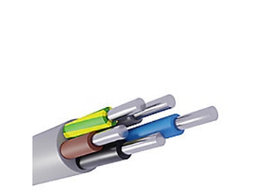 Kabel 5G10 mm2 HF-AL-M - Alu. installation Grå 500M trumma, För klippning