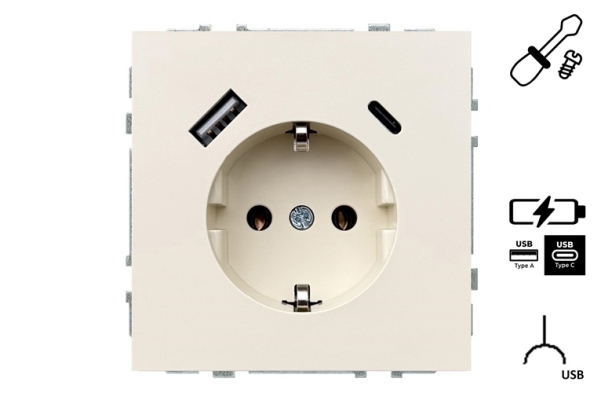 Liregus Steckdose+Usb A+C Iuk-3-01.M/Sm Modern Sand