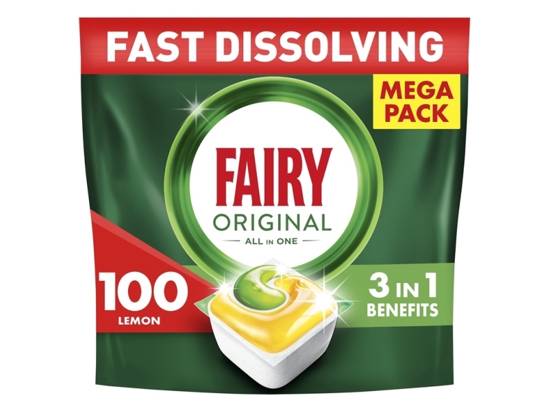 Indaplovių tabletės Fairy Platinum All In One Lemon, 100 vnt., citrinų kvapo