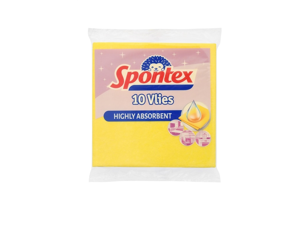Cloth Spontex, Yellow, Poliester/Viscose, 10 Pcs