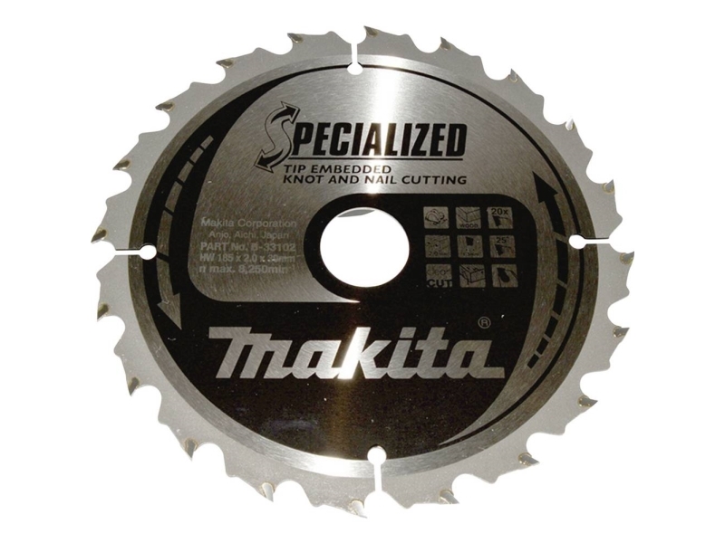 Makita Specialized, Træ, 18,5 Cm, 3 Cm, 8250 Rpm, 2 Mm, Makita