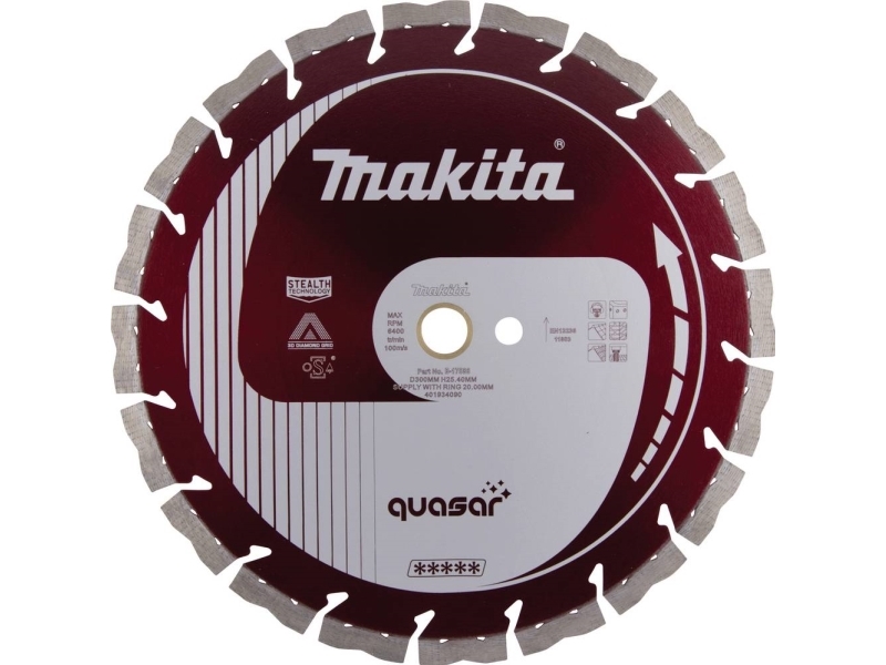 Makita diamantklinga 300 mm QUASAR B-17588300X25,4/20MM | Elverktyg - Tillbehör - Bitar & Borrset | GameStuff