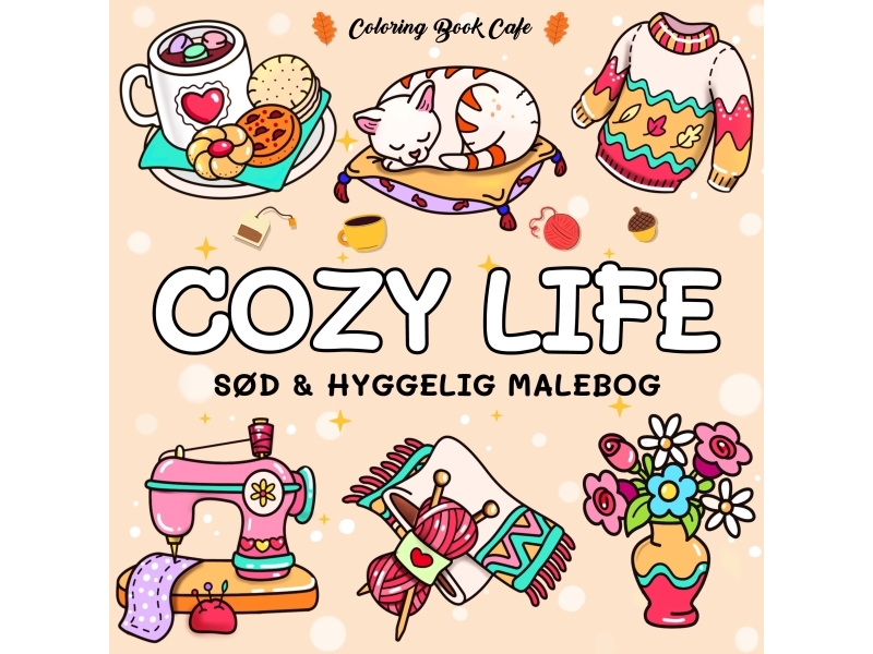 Malebog: Cozy Life - Cozy Coloring Coloring Book Cafe | Skola & Hobby - Till skolväskan - Målarböcker | GameStuff