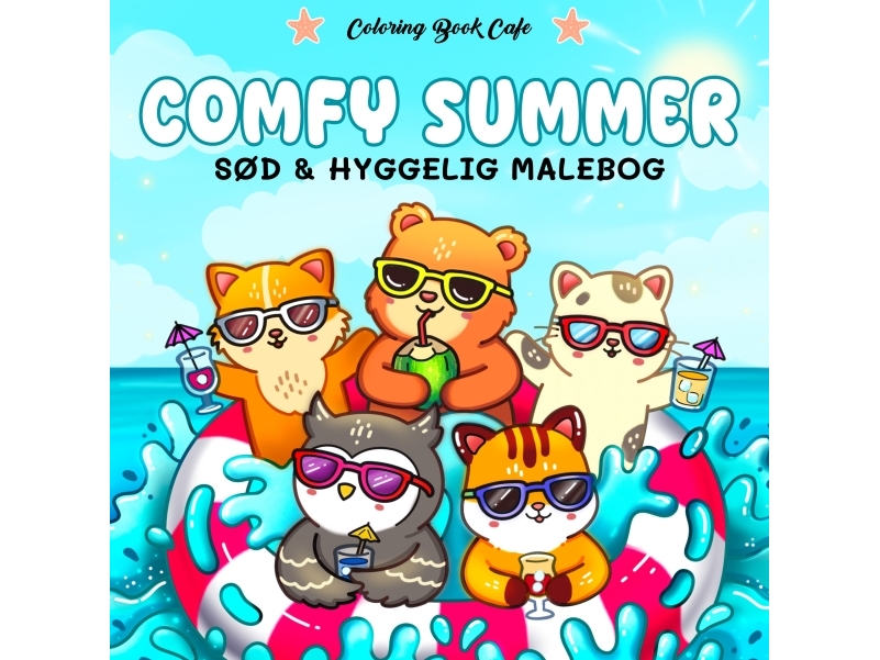 Malebog: Comfy Summer - Cozy Coloring Coloring Book Cafe | Skola & Hobby - Till skolväskan - Målarböcker | GameStuff
