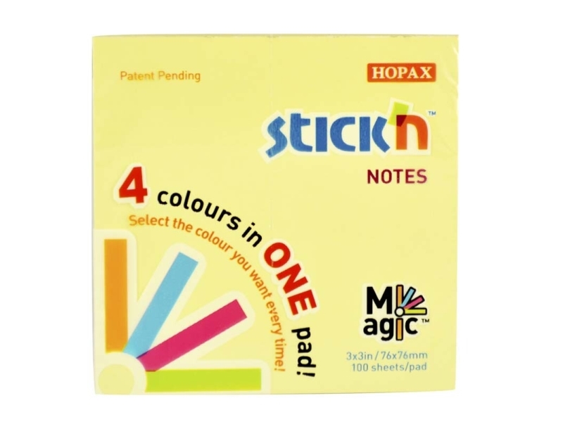 Blok, BNT, Magic notes, assorteret, 76 x76mm - (12 stk.) billede