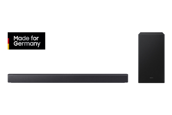 Samsung HW-B460GF, 2.1 kanaler, DTS Virtual:X, Dolby Audio, Adaptiv, Spil, Standard, Udvidelse af surround sound, Trådløs, Sort, AAC, AIFF, FLAC, MP3, OGG, WAV