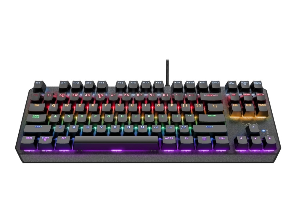 Trust Gxt 834 Callaz, Fuld Størrelse (100%), Usb, Mekanisk, Qwerty, Led, Sort