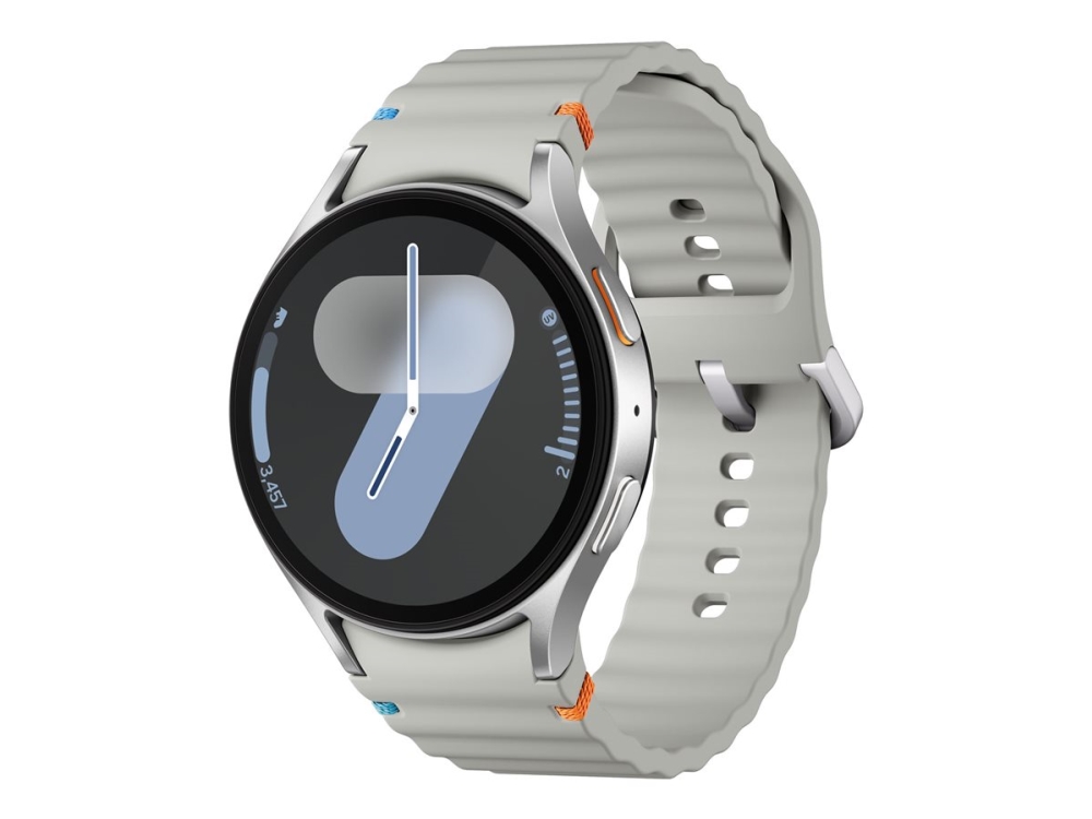 Samsung Galaxy Watch7 - 44 mm - smart ur med sportsbånd - gummi - båndstørrelse: M/L - display 1.47 - 32 GB - NFC, Wi-Fi, Bluetooth - 33.8 g - sølv