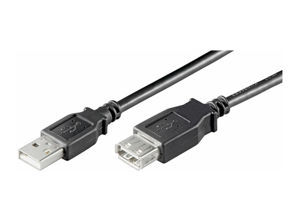 MicroConnect USB 2.0 - USB-förlängningskabel - USB (hona) till USB (hane) - USB 2.0 - 1.8 m - svart | Datortillbehör - Kablar & adaptrar - Datakablar | GameStuff