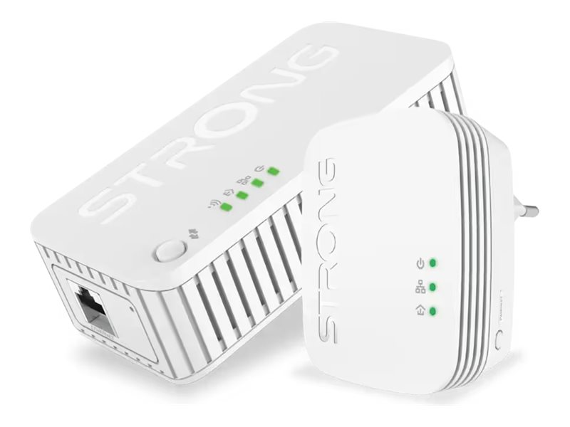Strong Powerline 1000 Duo - Mini - PowerLine adaptersats HomePlug AV (HPAV) - Wi-Fi 5 - Dubbelband - vägginsticksbar | Datortillbehör - Nätverk - HomePlug/Powerline | GameStuff