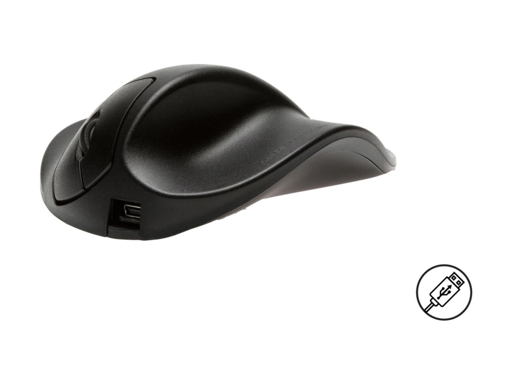 Bakker Elkhuizen Hippus Small - Mus - Højrehåndet - 2 Knapper - Kablet - Usb - Sort