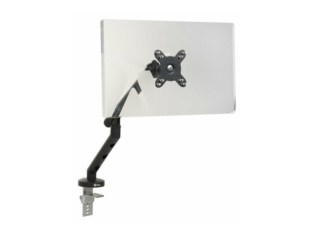 Bakker Elkhuizen Flexible Single - Monteringssæt - justerbar arm med mekanisk fjeder - for Monitor - aluminium, stål, ABS plastic, termoplastisk gummi (TPR), polyamid (PA6) - sort - skærmstørrelse: 17-35 (for flat screen), 17-32 (for curved screen) - skrivebordsmonterbar