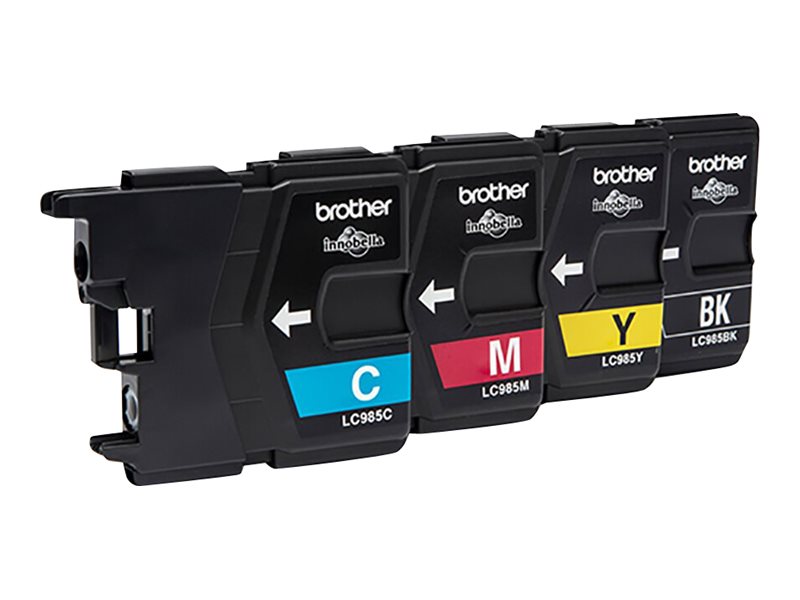 Brother LC985VALBPDR - 4-pack - svart, gul, cyan, magenta - original - blister - blekkpatron - for Brother DCP-J125, DCP-J140, DCP-J315, DCP-J515, MFC-J220, MFC-J265, MFC-J410, MFC-J415