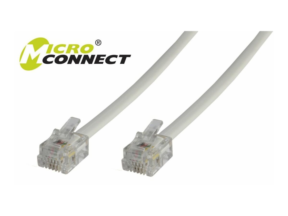 MicroConnect Modular - Telefonkabel - RJ-11 (6 pin) (han) til RJ-11 (6 pin) (han) - 2 m