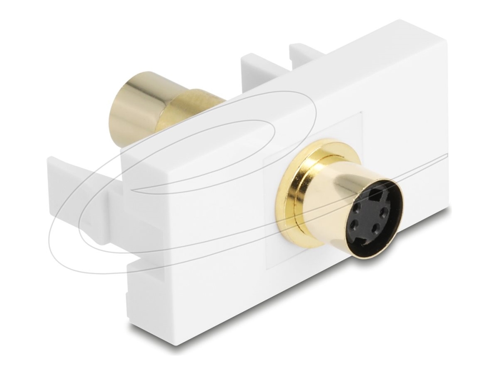 Delock - Easy 45 - Klik I-Modul - Forgyldt - 4-Pin Mini-Din ( Hun ) - 1 Gang - Hvid