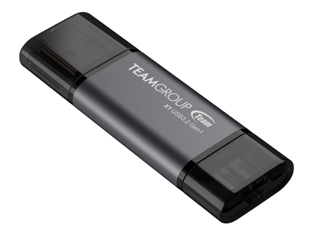 Team X1 - Usb Flashdrive - 128 Gb - Usb 3.2 Gen 1 / Usb-C - Matgrå